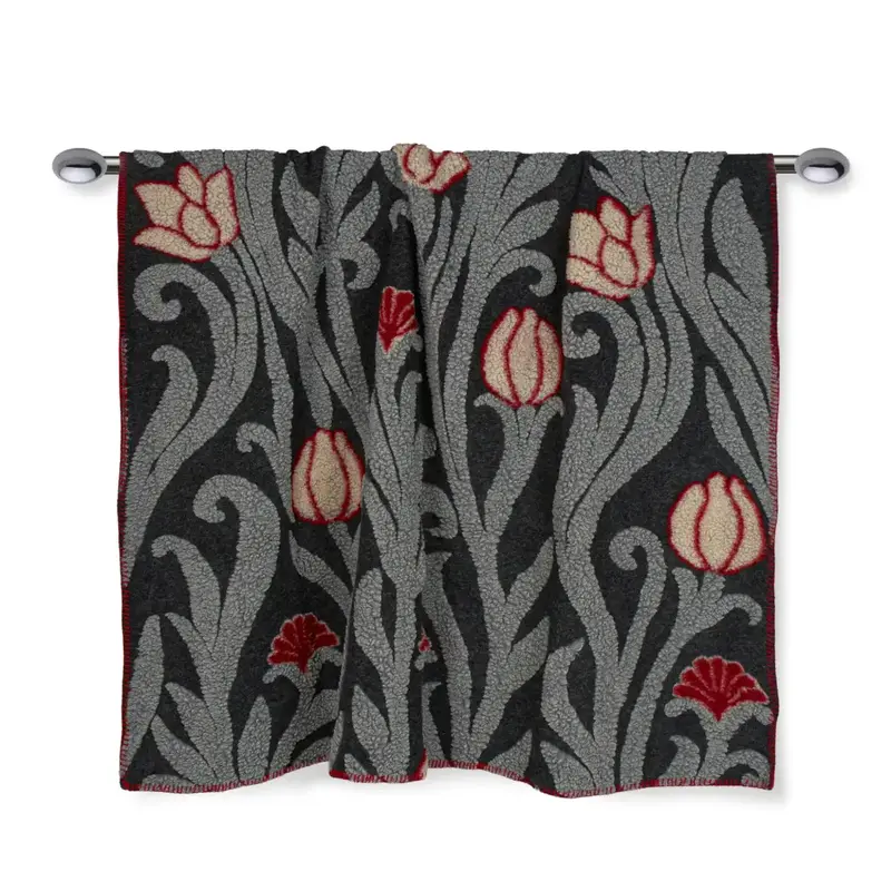 Tulipano plaid in Lana cotta con rifinitura a punto cavallo | Zita del Forte