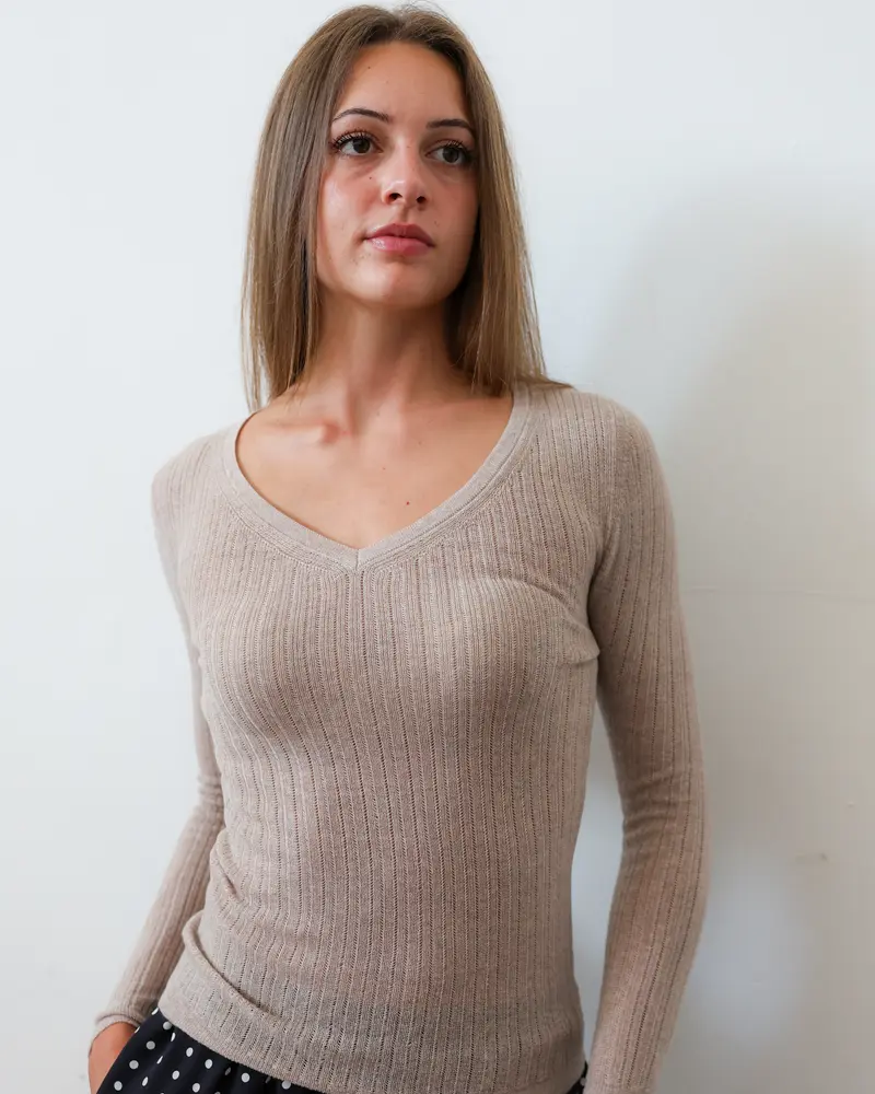 TUYOU 28.28 — Maglia a Costina con Micro Ajour — Zegna Baruffa ExtraFine Merino, Maglificio Veneto, Made in Italy