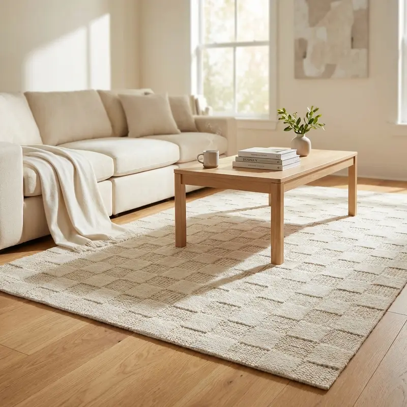 Ulderica - tappeto in lana bianco beige 120x181