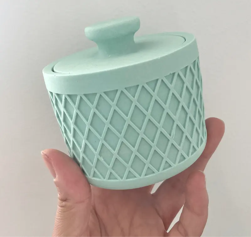 Vasetto Pompom Menta - Realizzato a mano