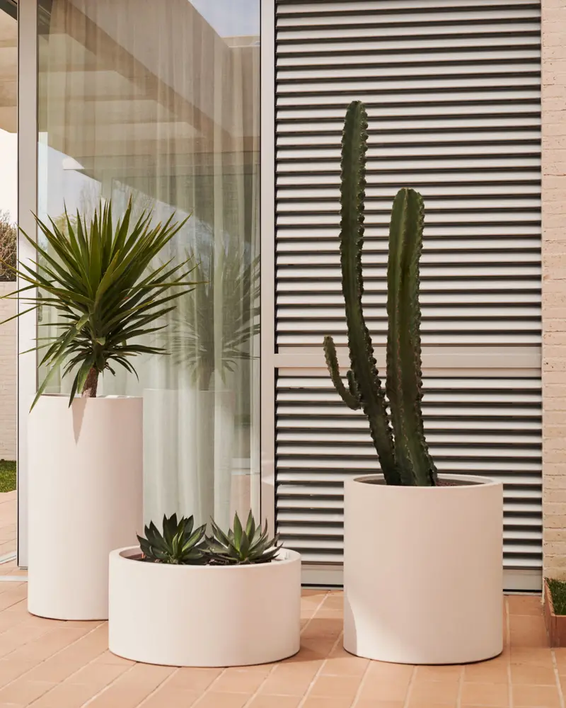 Vaso Aiguablava in cemento bianco Ø 62 cm