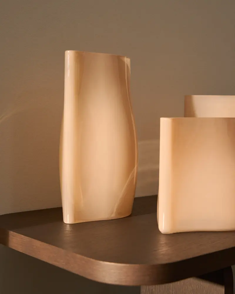 Vaso Ardeni in vetro rosa pallido 28 cm