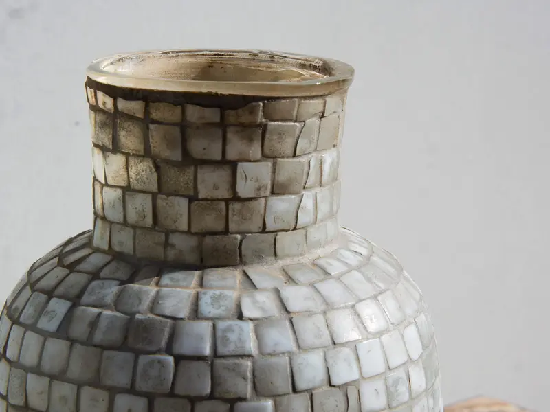 Vaso artigianale in vetro a mosaico