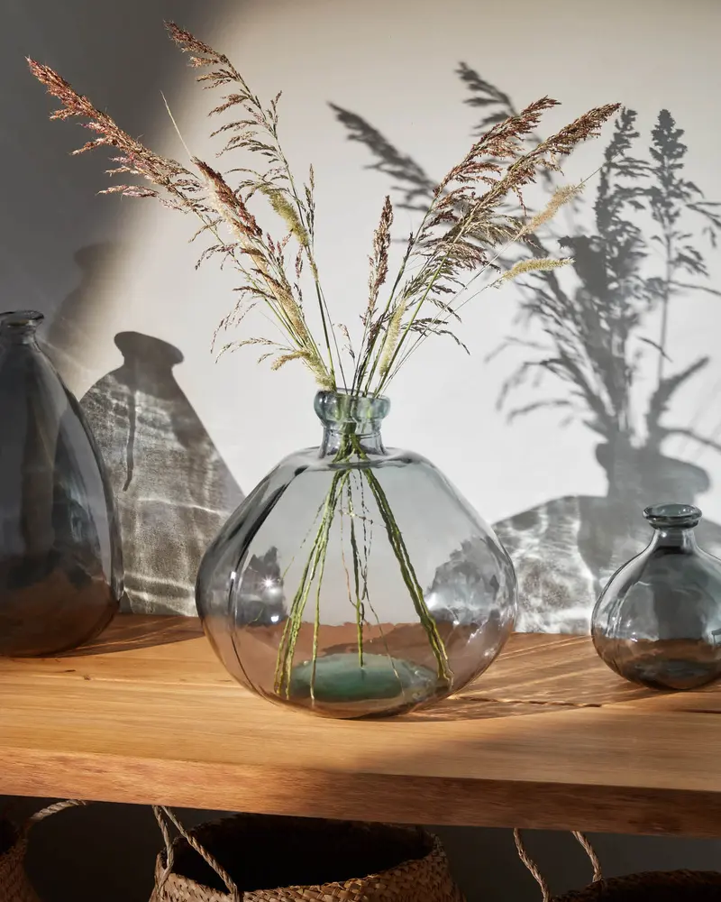 Vaso Brenna grande blu in vetro 100% riciclato