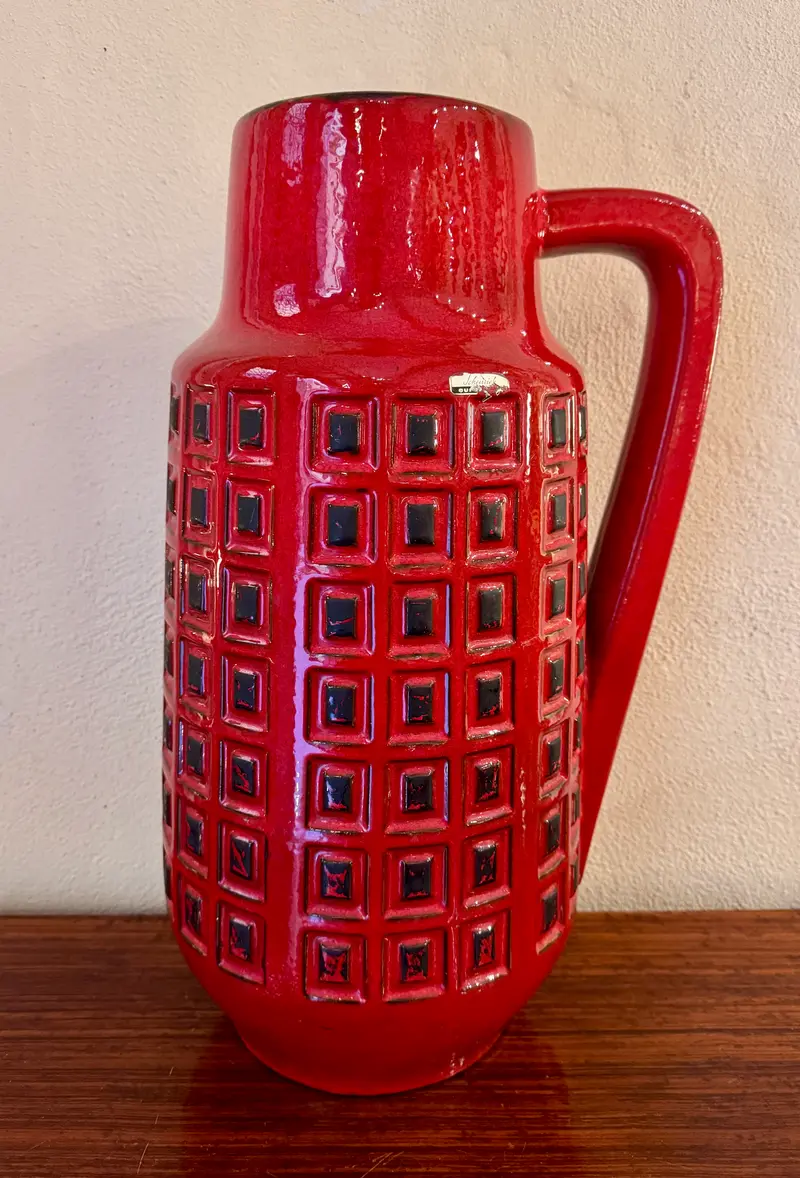 Vaso ceramica Scheurich n. 409 51 brutalista West Germany 1970 ca