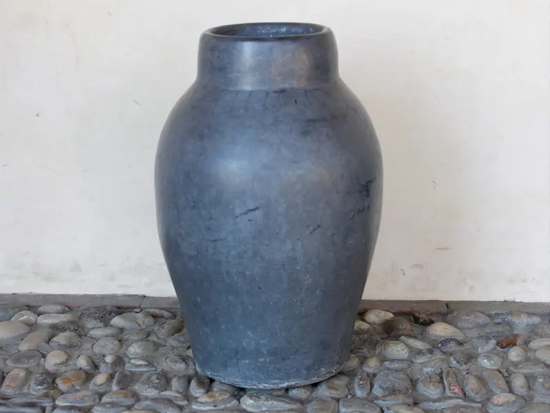 Vaso grande in tadelakt grigio scuro - Artigianato Marocchino Marrakech