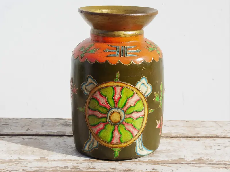 Vaso In Legno Dipinto cod.VID104