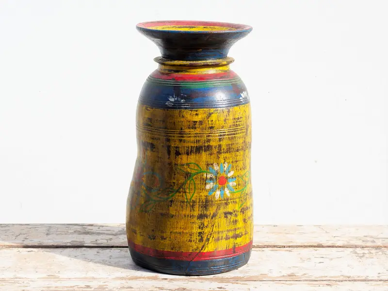 Vaso In Legno Dipinto cod.VID105