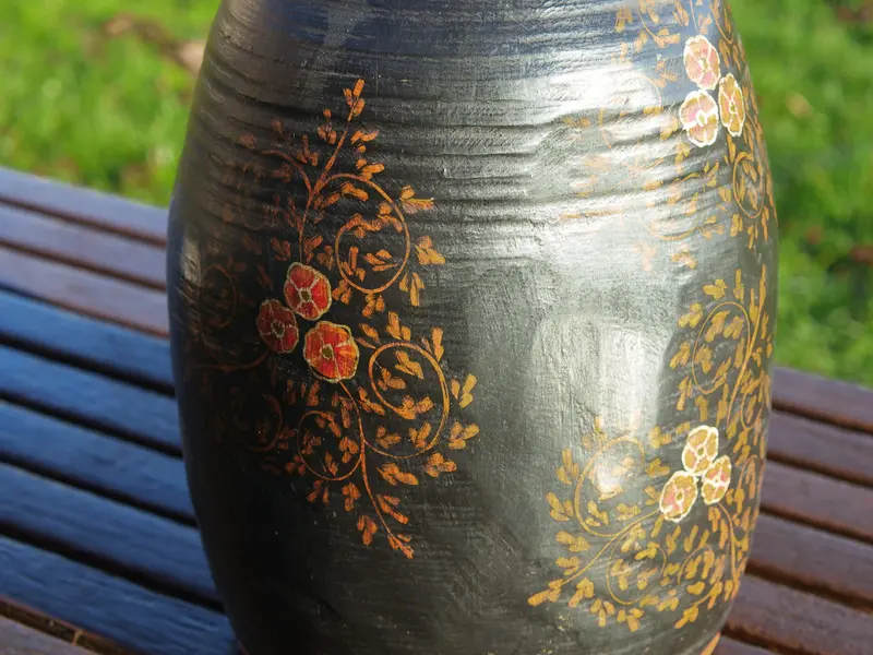 Vaso In Legno Dipinto cod.VRAJ10