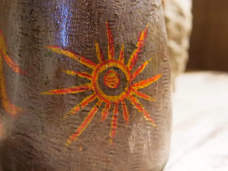 Vaso In Legno Dipinto   cod.VRAJ20