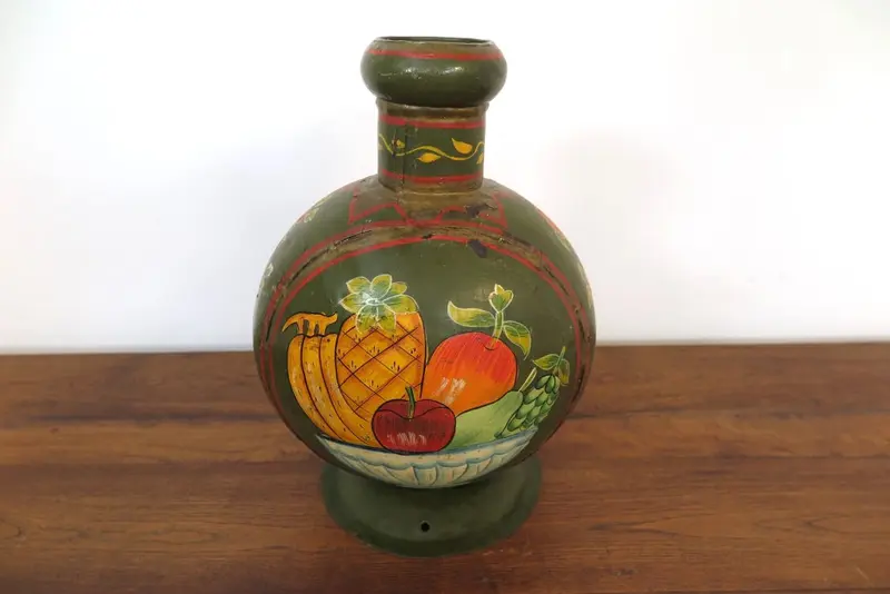 Vaso In Metallo Dipinto  cod.VRAJ06