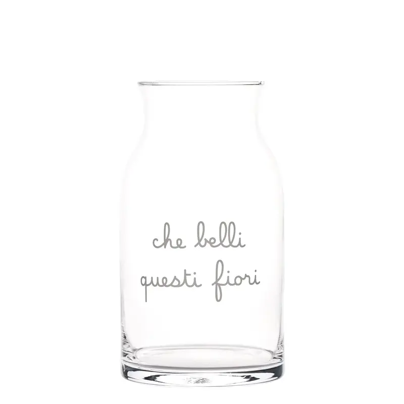 Vaso in vetro "che belli quesi fiori"