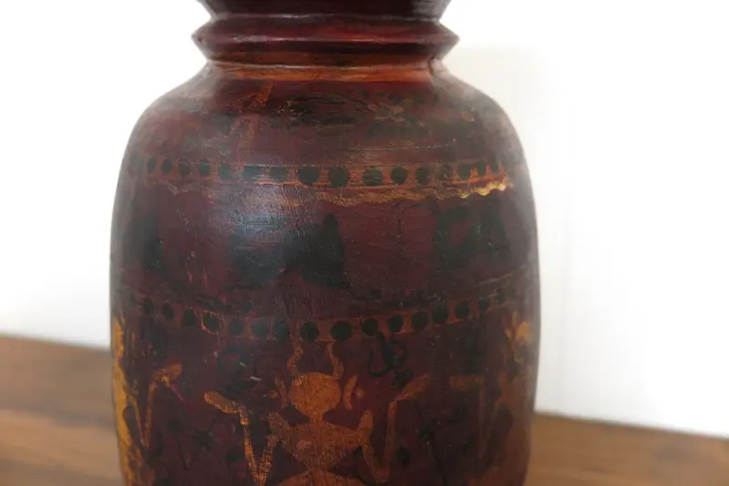 Vaso Legno Dipinto     cod.VRAJ16