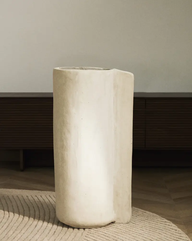 Vaso Mireni in cartapesta beige 67 cm