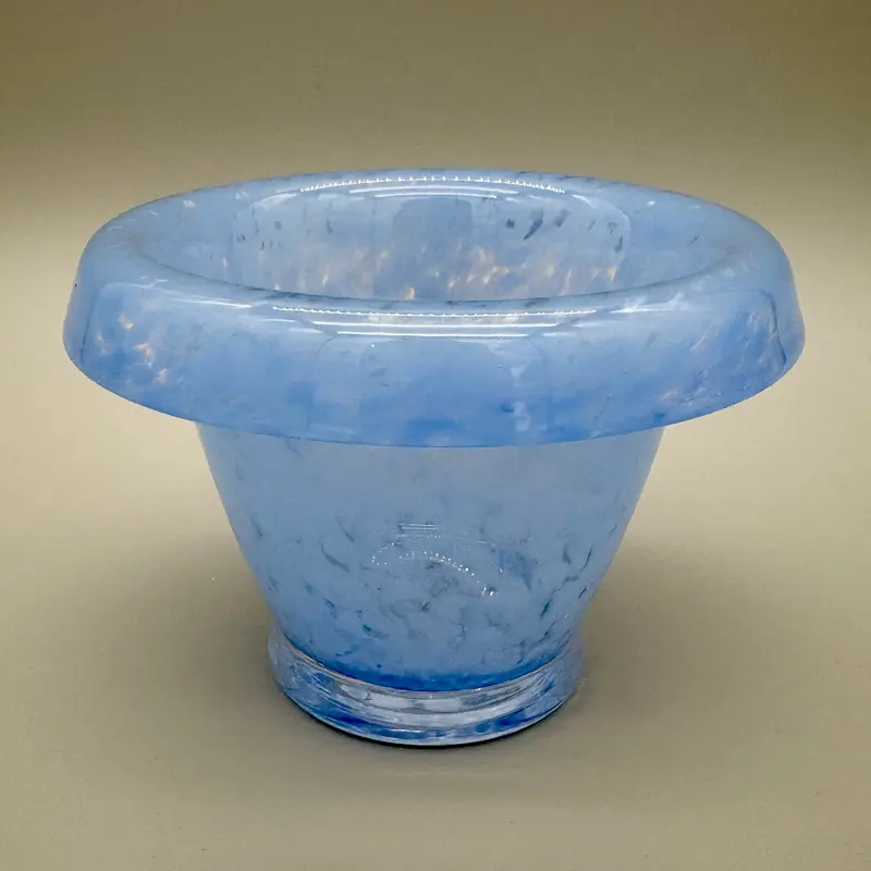 Vaso Murano azzurro porta candela 1990 ca