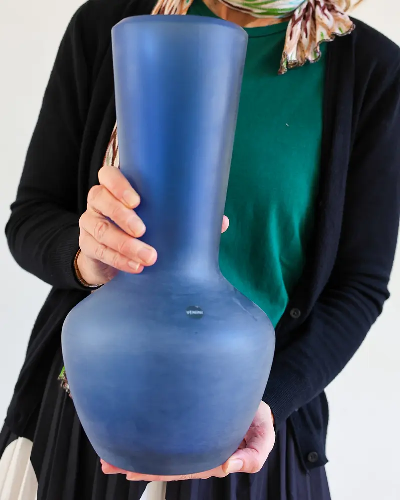 Vaso Venini blu opaco
