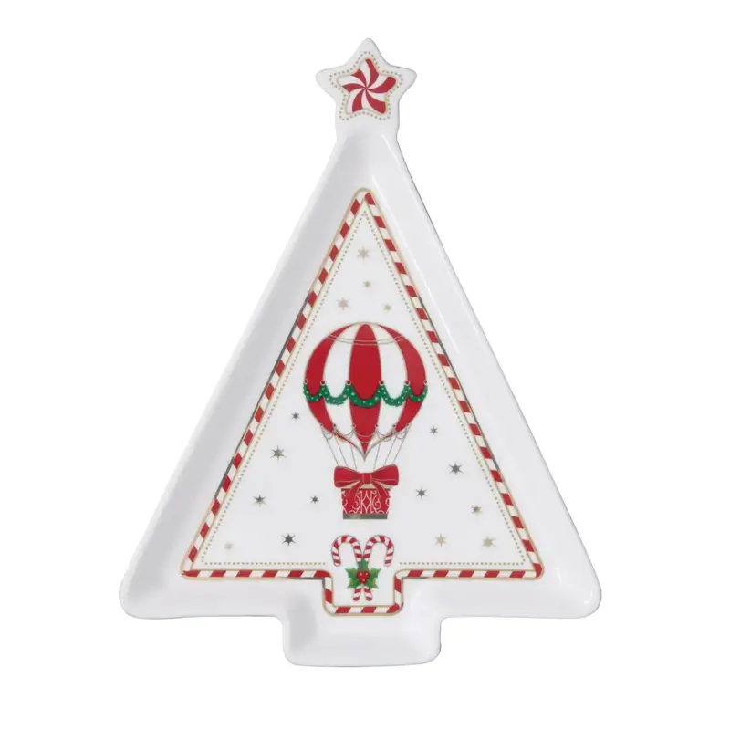 Vassoio da portata sagomato in porcellana Christmas Wonderland | Easy Life