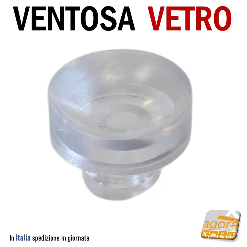 Ventosa per Ripiano Vetro Cristallo D10mm per foro D 5mm Trasparente per mobili e Top Vetro