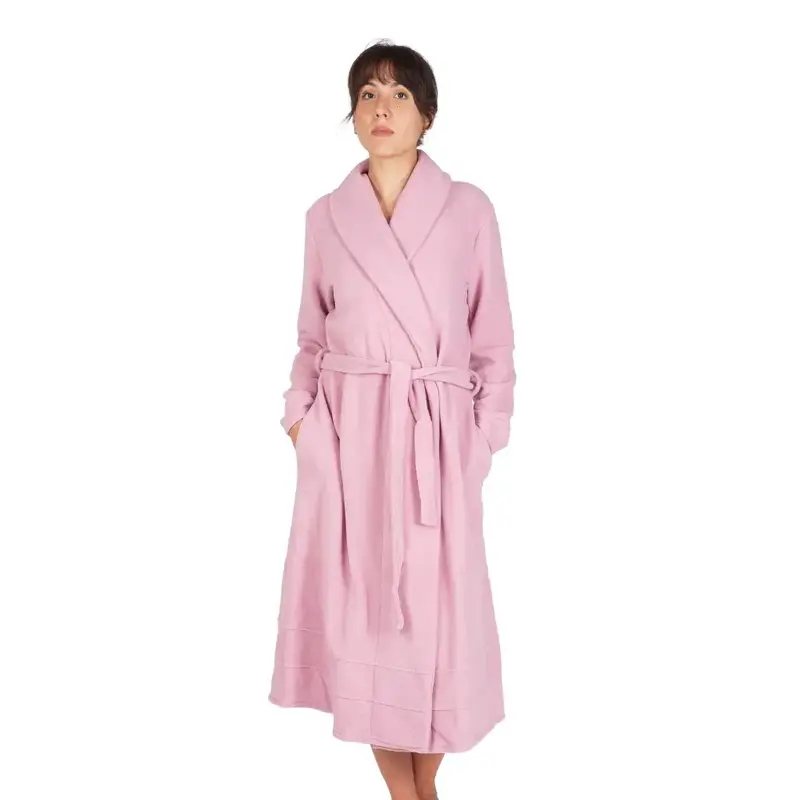 Vestaglia donna in pile con collo a scialle e cintura | MaryHome