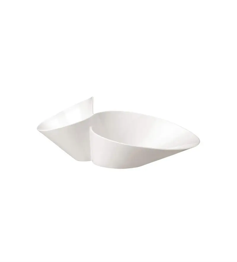 Villeroy & Boch NewWave Doppia Scodella Eye-Catcher Porcellana Premium, Bianco
