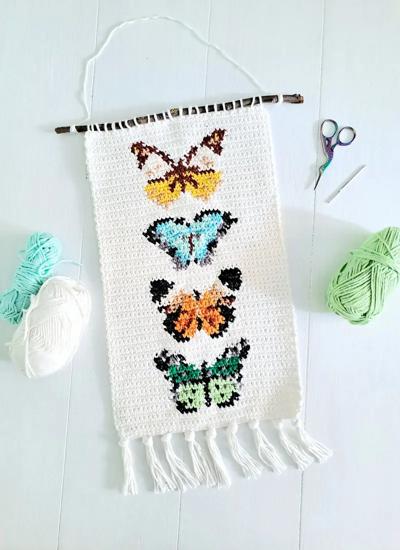 Vintage Butterflies Wall Hanging Crochet Pattern