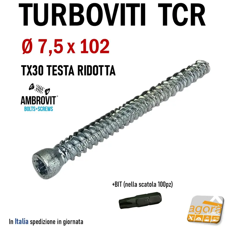 VITE TURBOVITI X CLS CALCESTRUZZO TCR D 7,5x102mm TORX TESTA CILINDRICA RIDOTTA