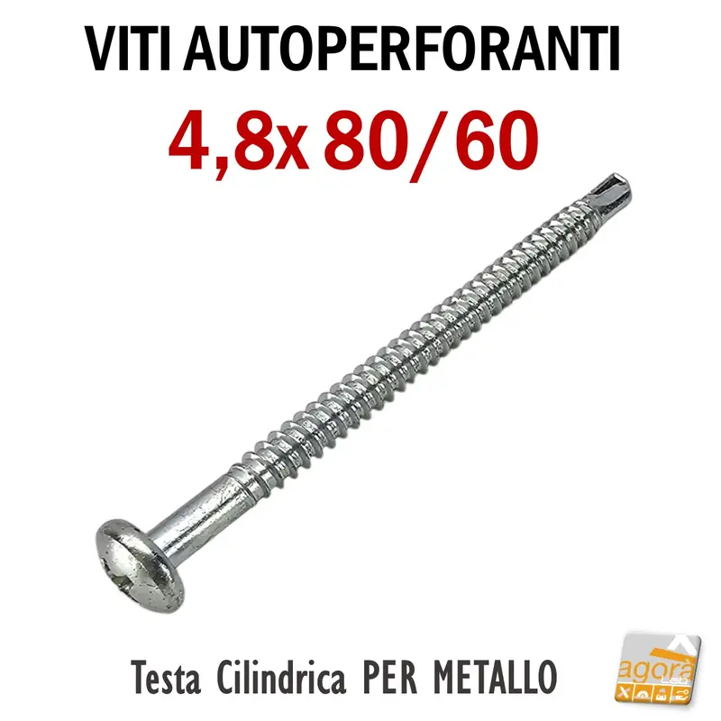 VITE VITI AUTOPERFORANTI TC X METALLO 4,8x80 PH2 ZINCATA PZ 200 ZN