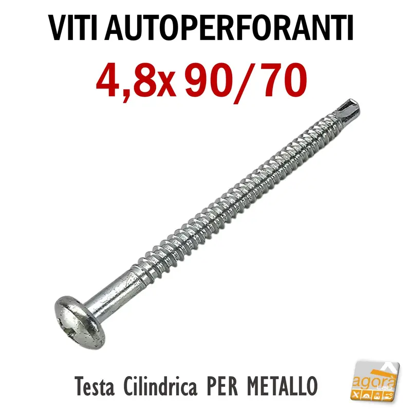 VITE VITI AUTOPERFORANTI TC X METALLO 4,8x90 PH2 ZINCATA PZ 100 ZN