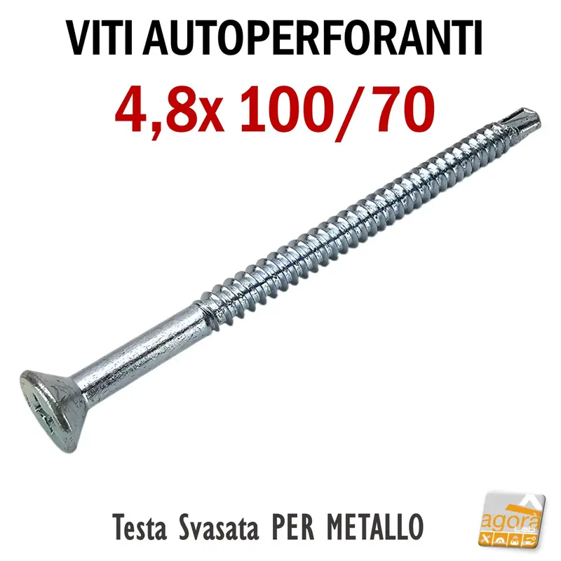 VITE VITI AUTOPERFORANTI TPS X METALLO 4,8x100 PH2 ZINCATA PZ 100 ZN
