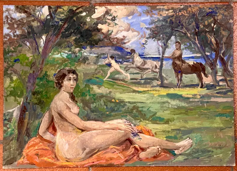 Vittorio Giunti – “Allegoria mitologica” – tecnica mista su cartone – 1920 ca
