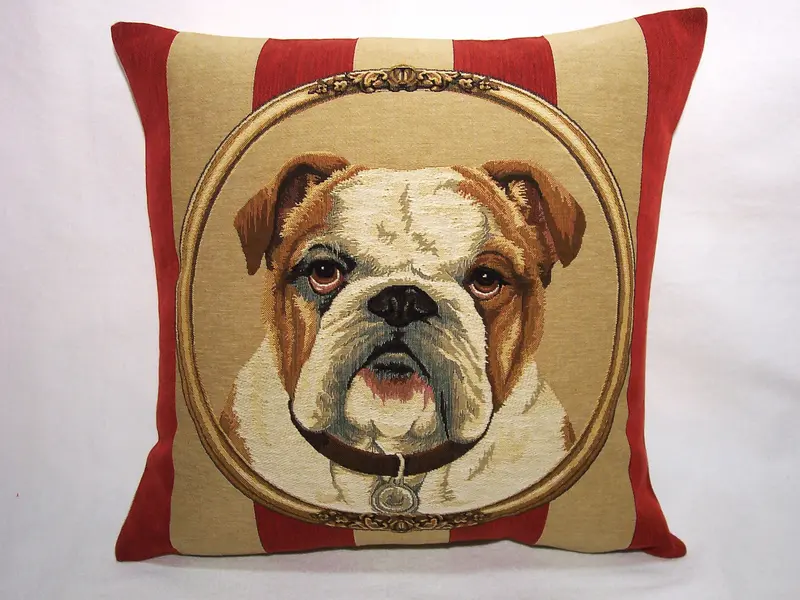WALLPAPER BULLDOG PILLOW TAPESTRY