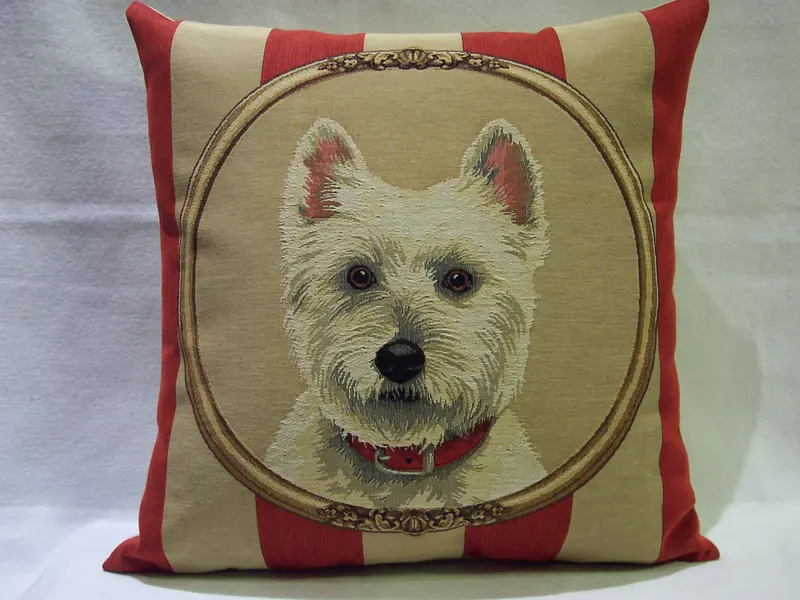 WALLPAPER WESTIE PILLOW TAPESTRY