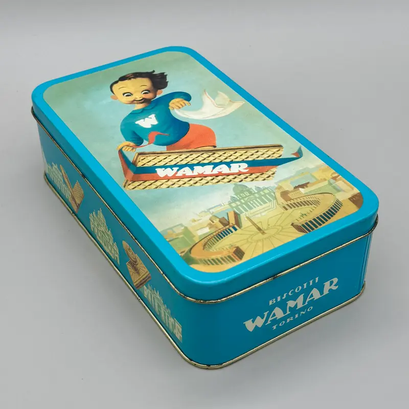 Wamar biscotti Torino scatola latta litografata Roma Giubileo 1950