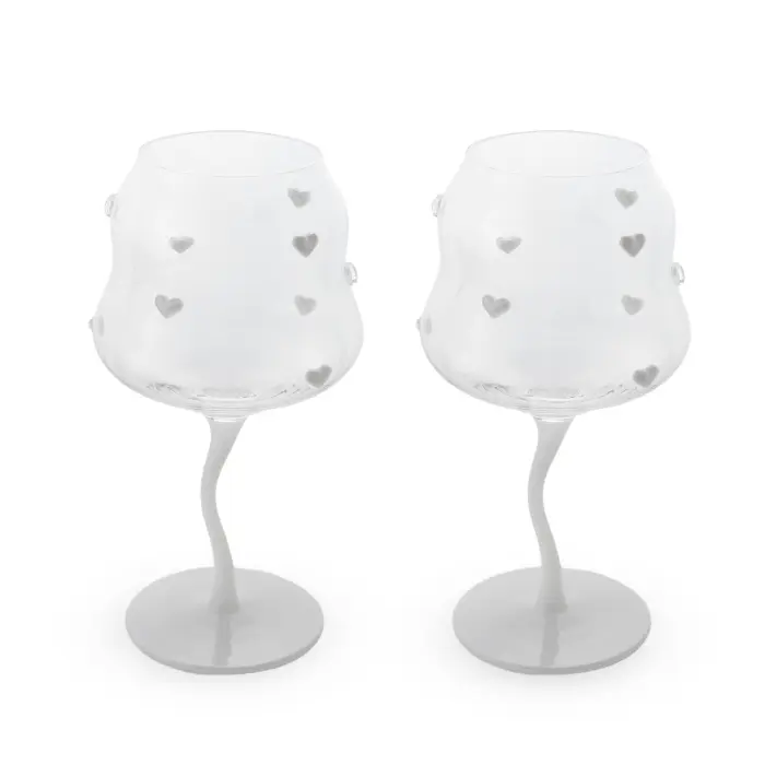 WD LIFE STYLE - SAMARCANDA LINE - SET 2 CALICI COCKTAIL CUORI BIANCHI