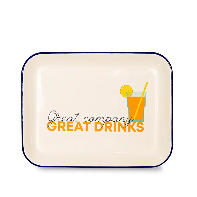 WD LIFE STYLE VASSOIO IN LATTA SMALTATA "GREAT DRINKS"  RETTANGOLARE