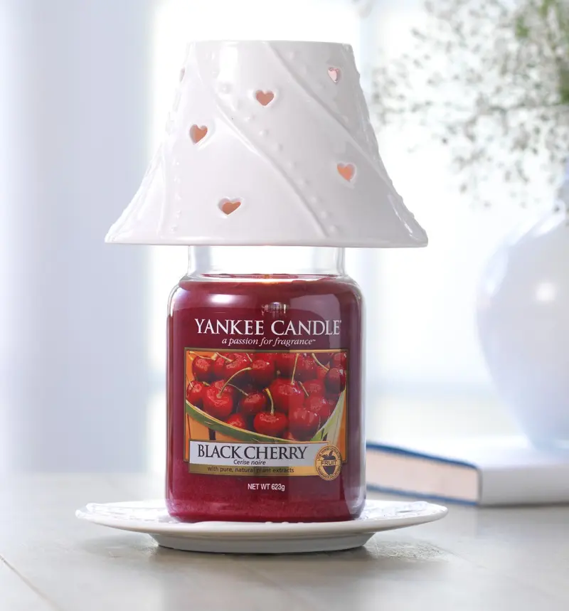 WHITE HEARTS -Yankee Candle- Paralume e Piatto Grande