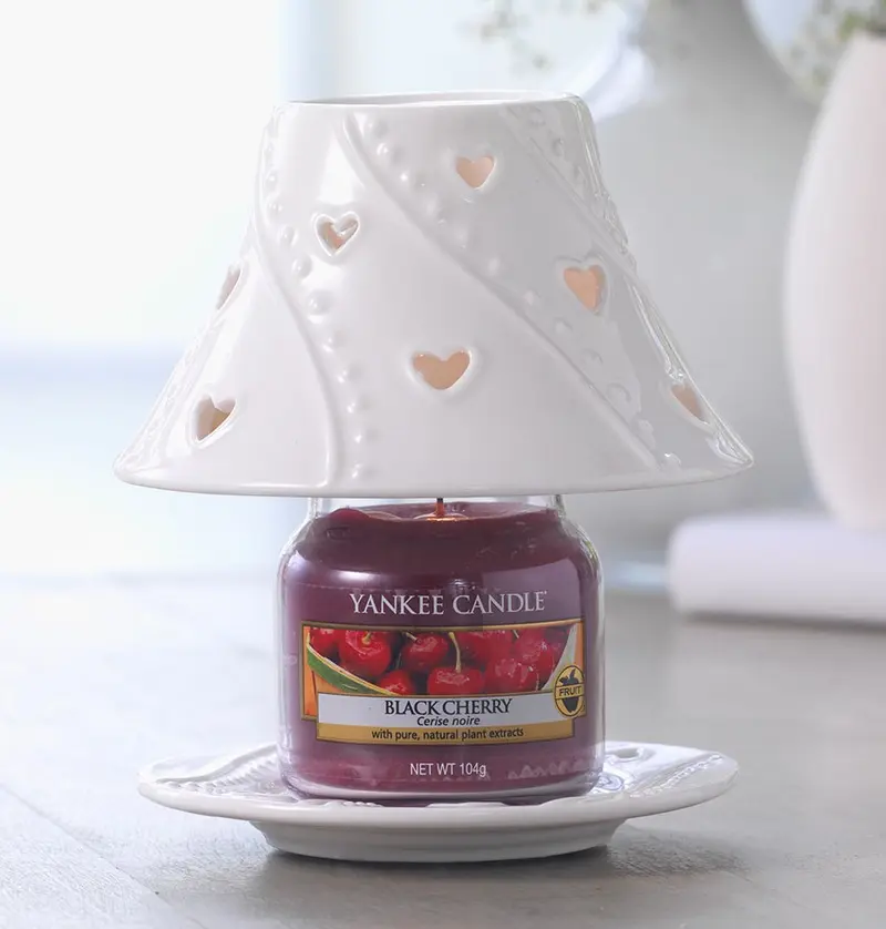 WHITE HEARTS -Yankee Candle- Paralume e Piatto Piccolo