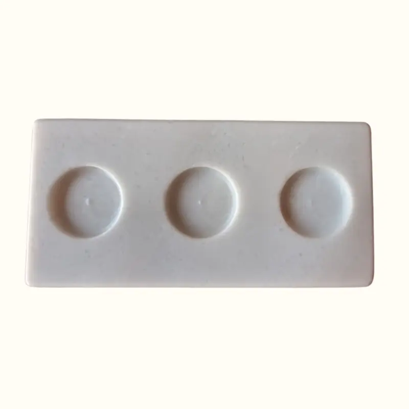 White Marble Candle Holder 20×9.5 cm – 3 Slots
