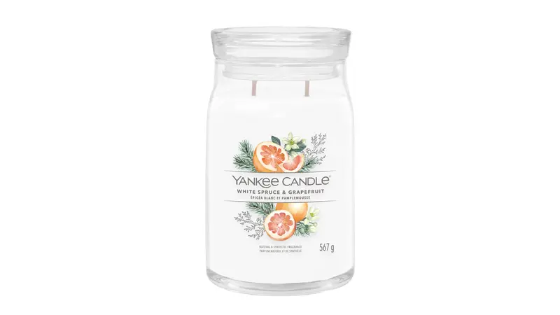 WHITE SPRUCE & GRAPEFRUIT -Yankee Candle- Giara Grande -SIGNATURE-NATALE