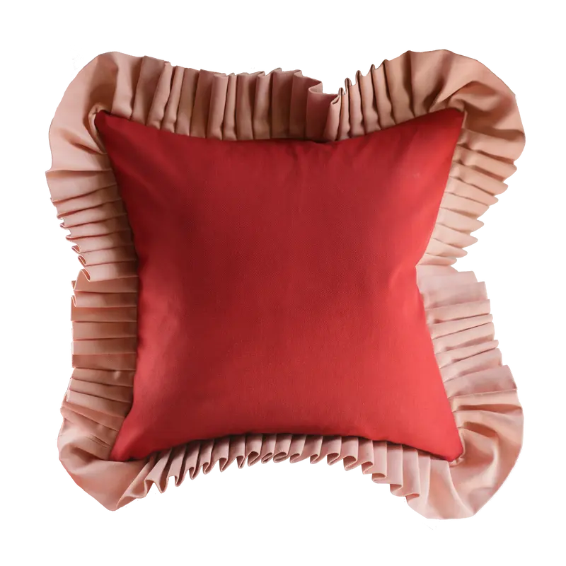 Wine Red & Rose Pink Ruffle