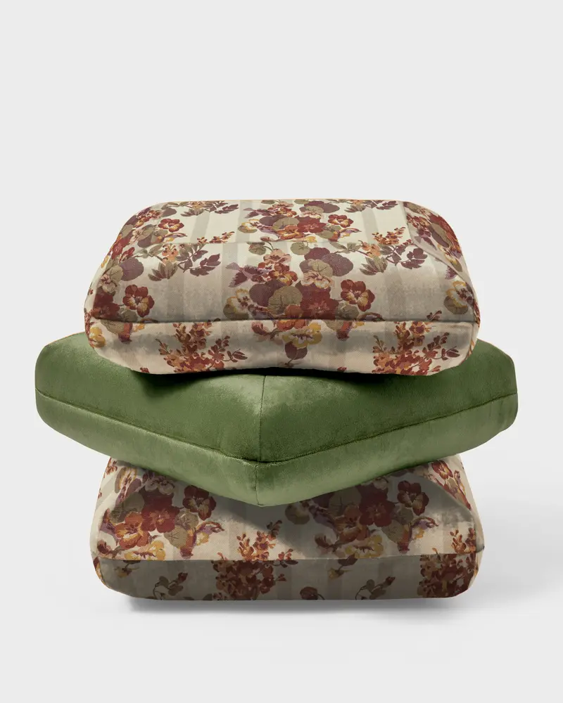 Wisteria Velvet Pouf
