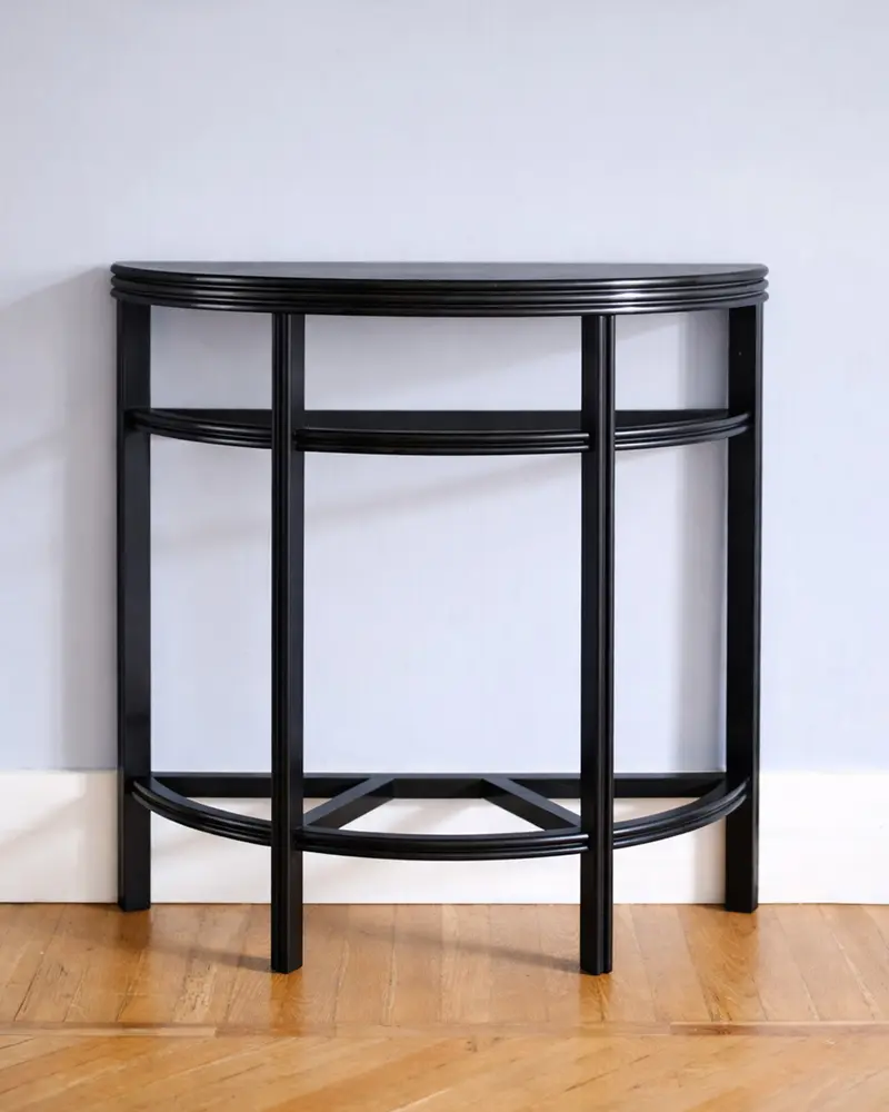 Wooden Demilune Console