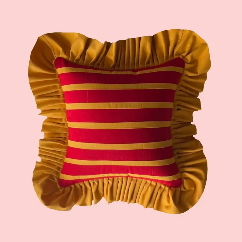 Yellow and Red Stripes with Yellow Ruffle