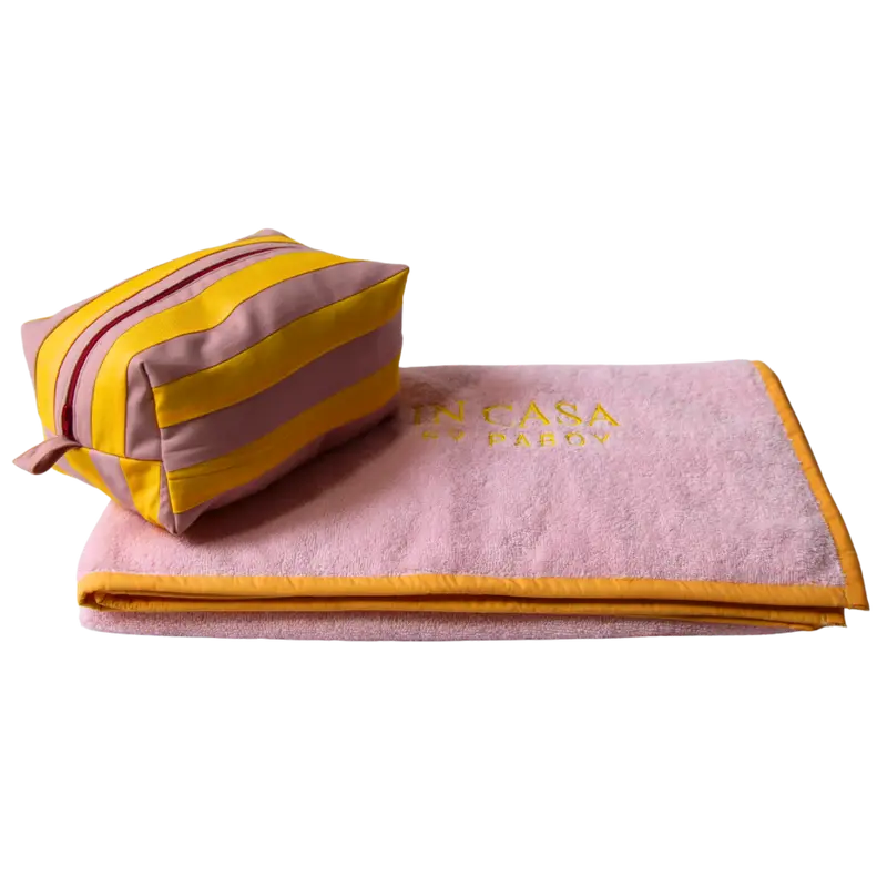 Yellow and Rose Pink Bathroom Summer Set