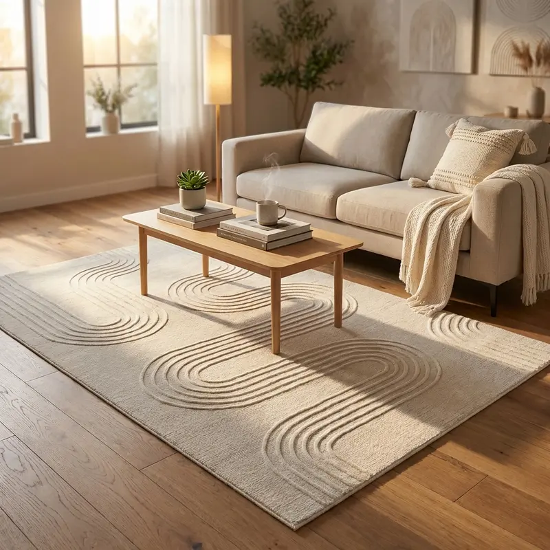 Zelinda - tappeto in lana beige 120x181
