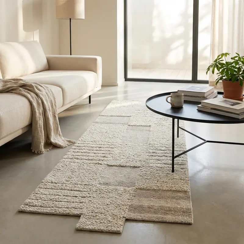 Zenone - tappeto in lana beige 120x180