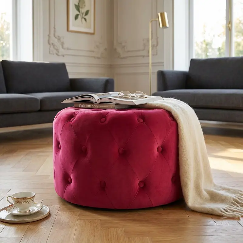 Zoe - pouf rotondo in velluto