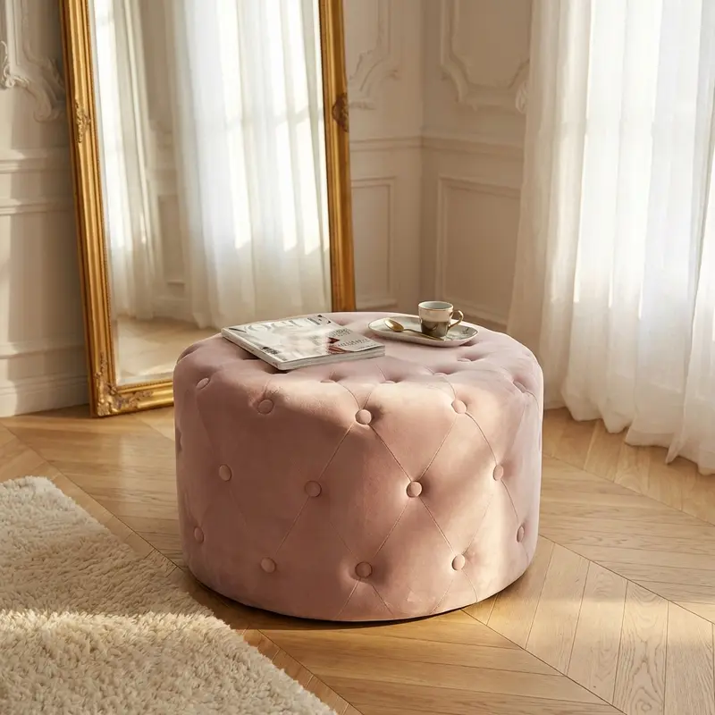 Zoe - Pouf rotondo in velluto