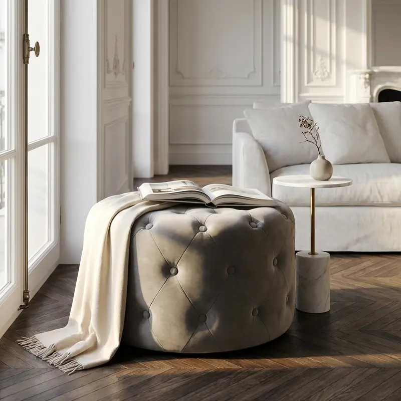 Zoe - pouf rotondo in velluto