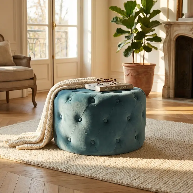 Zoe - pouf rotondo in velluto